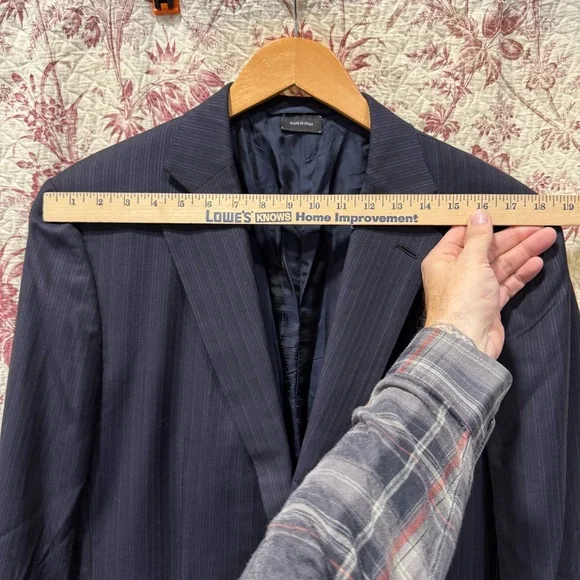 Ermenegildo Zegna Couture Navy Pinstripe Blazer 54L (44L US)